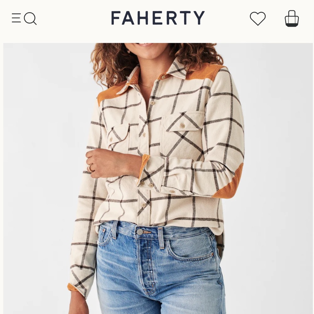 Faherty Daly Shirt in Olivia Plaid - size L - excellent condition, barely worn